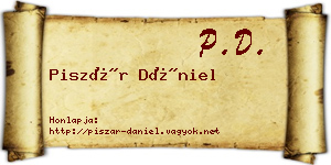 Piszár Dániel névjegykártya